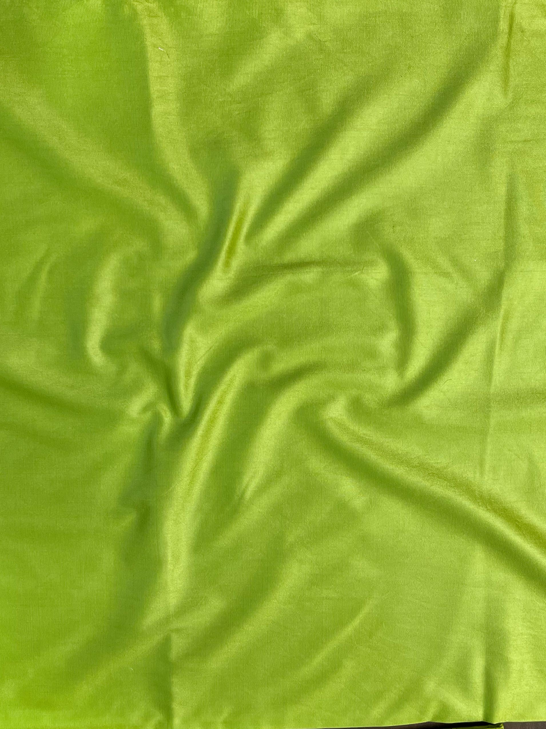 Banarasee Art Silk Resham Design Salwar Kameez With Dupatta Set-Lime Green