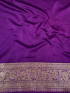 Banarasee Handwoven Faux Georgette Saree With Silver Zari Design-Violet