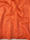 Bhagalpur Cotton Silk Ghichha Work Saree With Hand-Dyed Shibori Pattern-Green & Orange