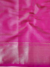 Banarasee Handwoven Semi Silk Saree With Zari Design & Lace-Pink