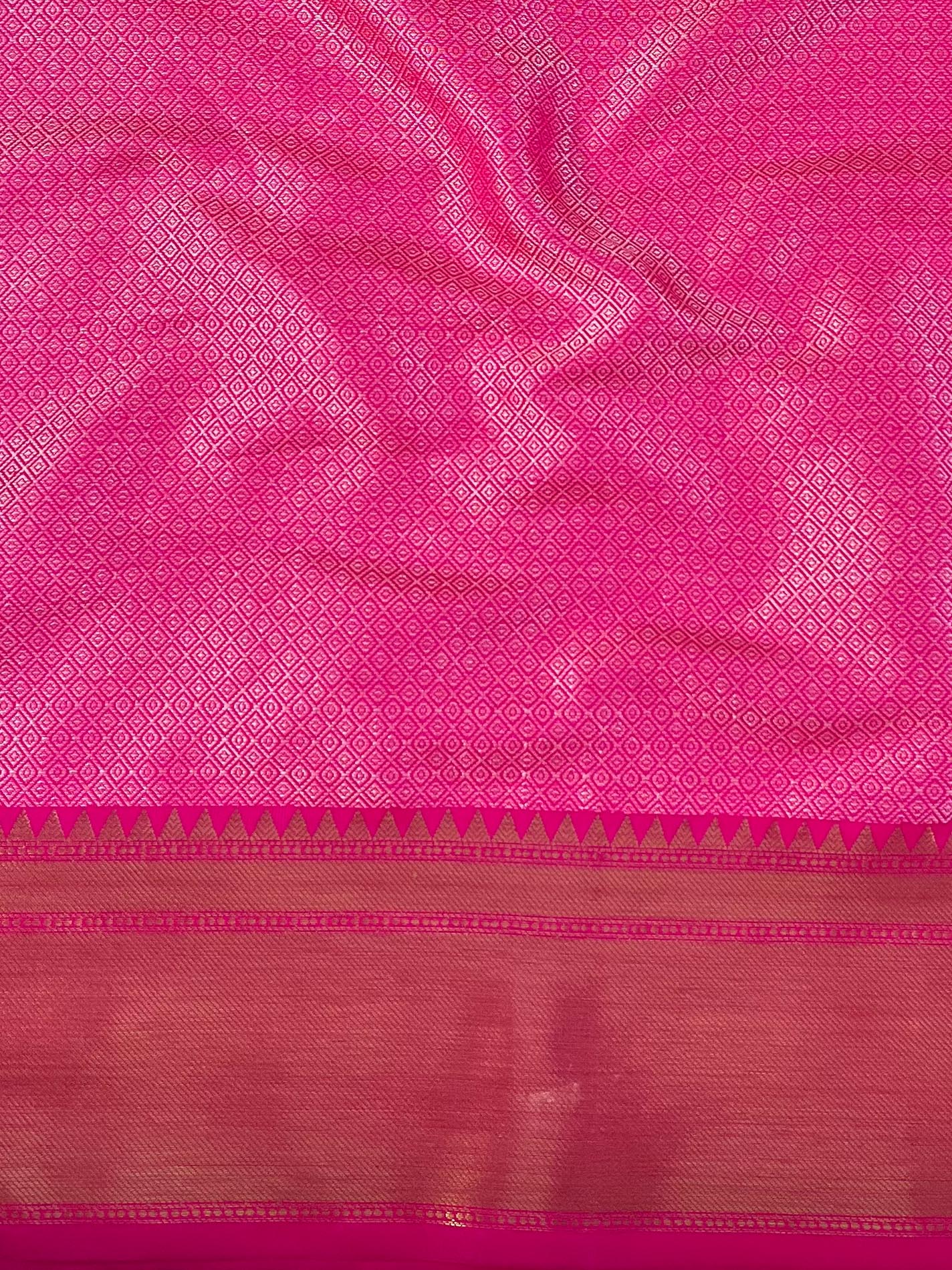 Banarasee Handwoven Semi Silk Saree With Zari Jaal Design-Pink