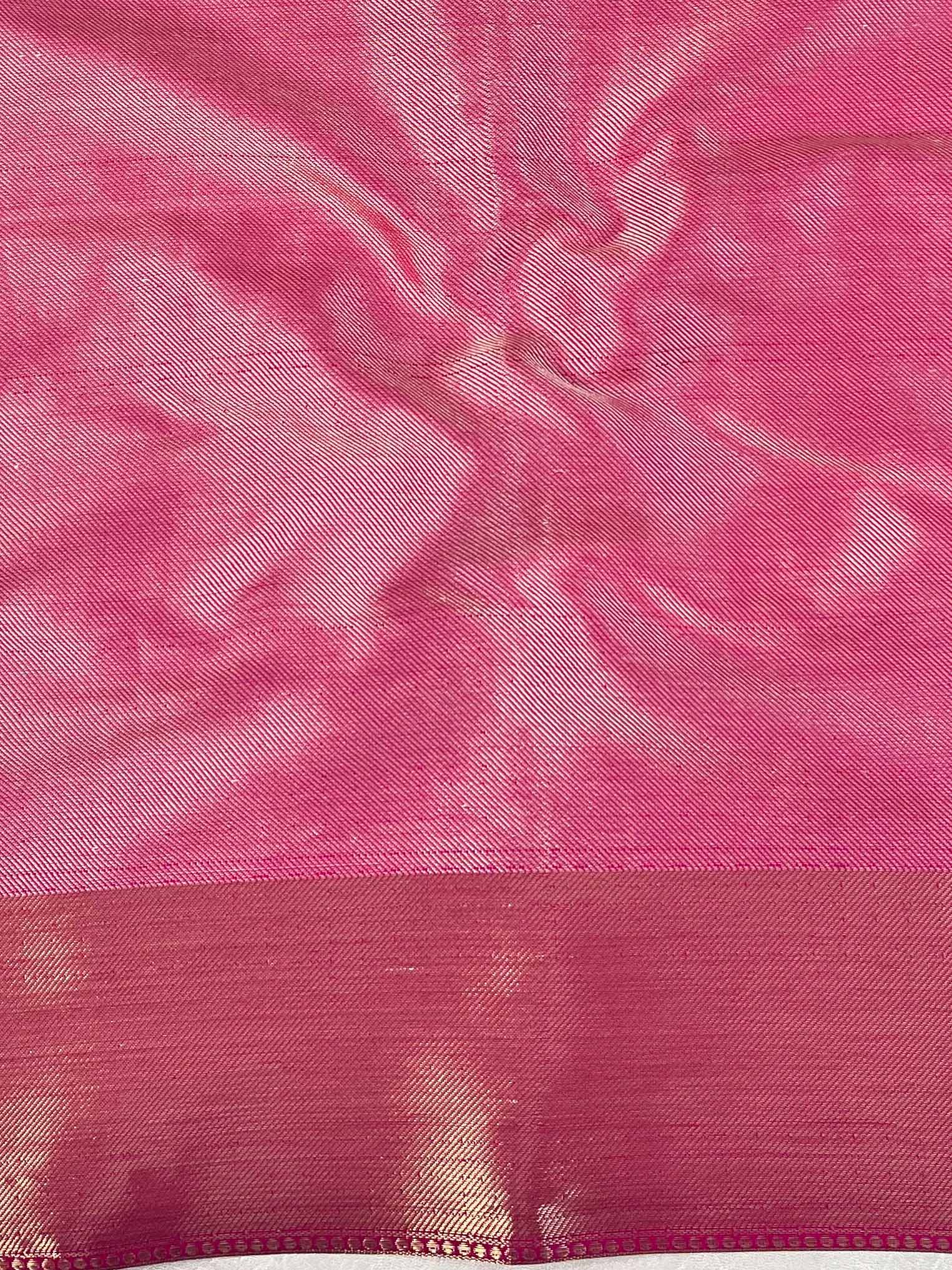 Banarasee Handwoven Semi Silk Saree With Zari Jaal Design-Pink
