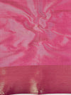 Banarasee Handwoven Semi Silk Saree With Zari Jaal Design-Pink