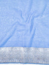 Banarasee Faux Georgette Saree With Gold Zari & Resham Jaal Work-Pastel Blue