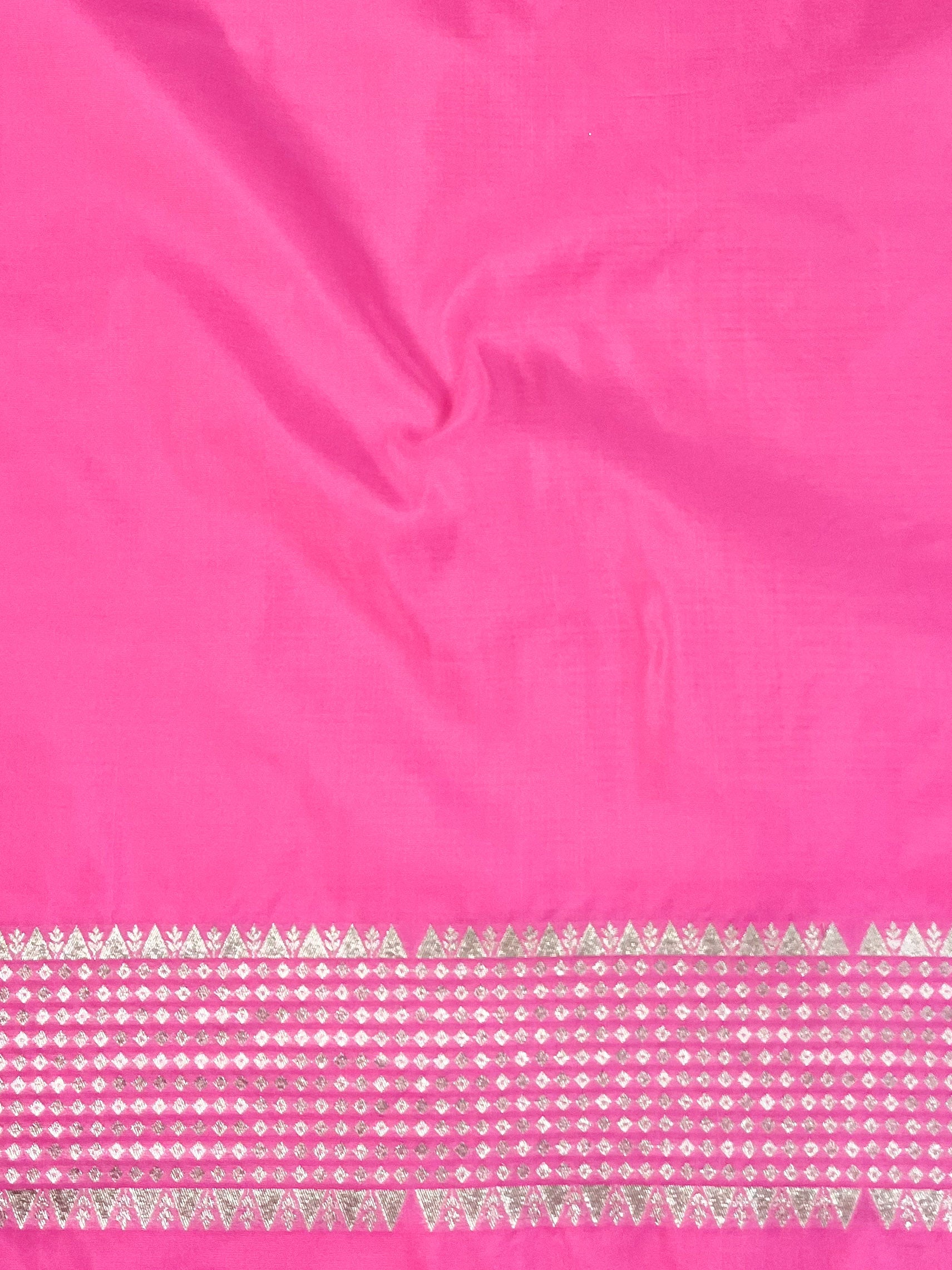 Banarasee Handwoven Cotton Silk Saree Zari Buti & Border-Pink
