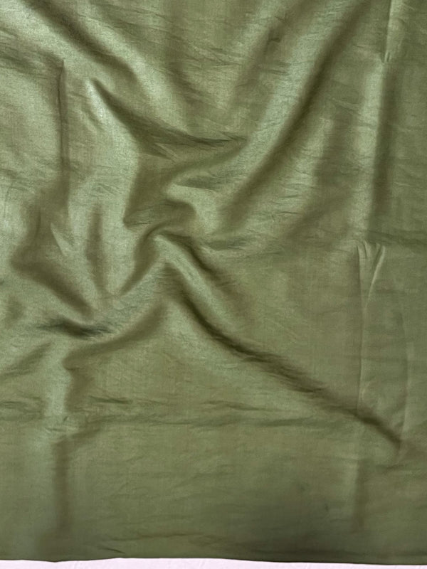 Banarasee Cotton Silk Salwar Kameez Fabric With Dupatta Set & Resham Work-Green