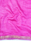 Bhagalpur Handloom Pure Linen Cotton Saree With Zari Design-Pink