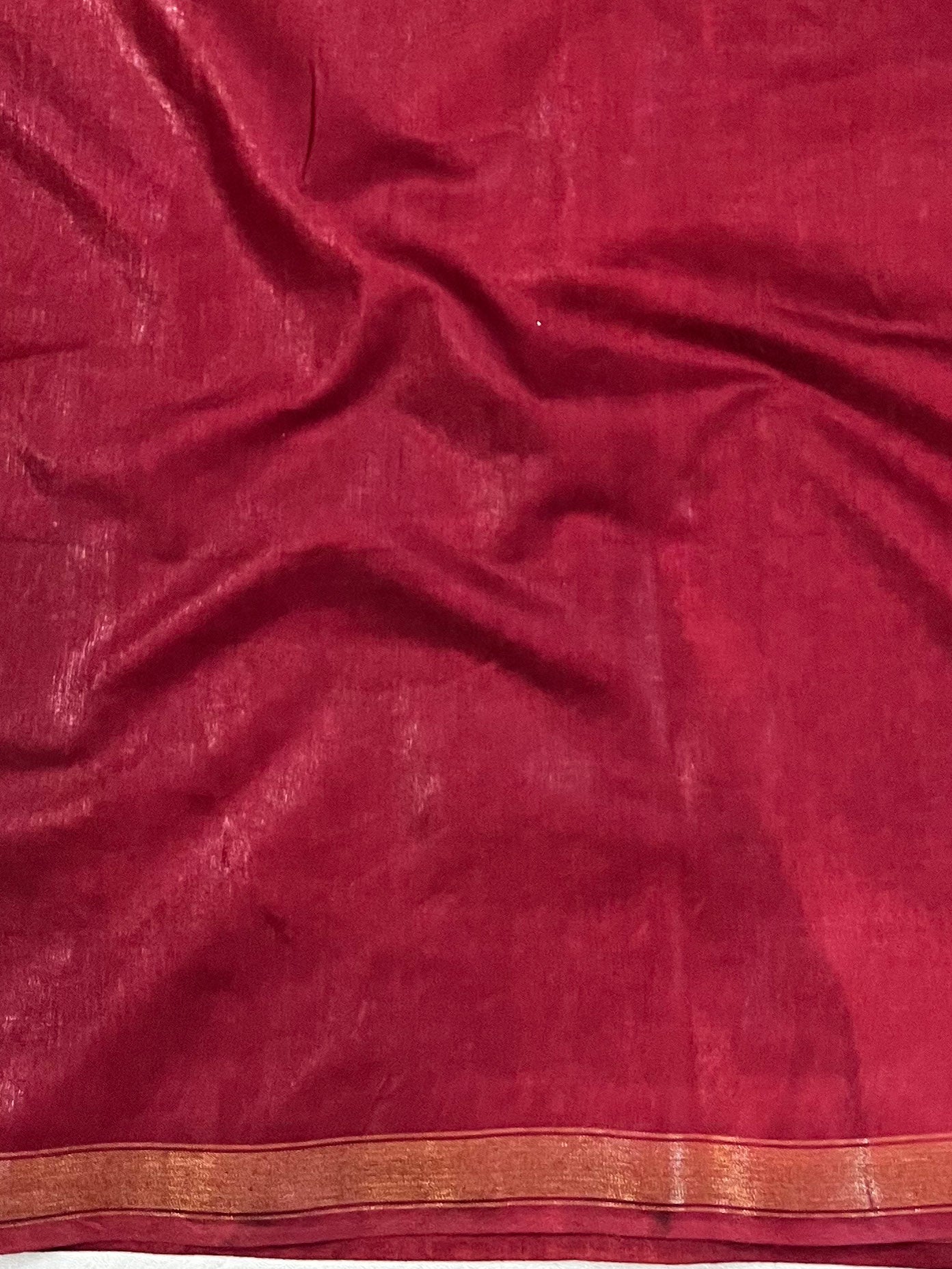 Bhagalpur Cotton Silk Ghichha Work Saree With Madhubani Print-Maroon & White