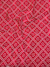 Banarasee Handwoven Satin Block Printed Saree-Red