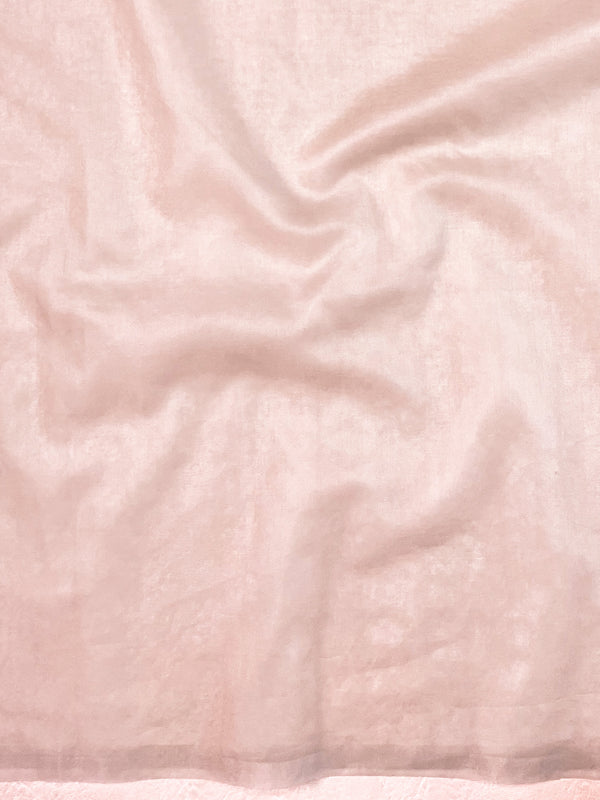 Banarasee Embroidered Chanderi Salwar Kameez With Organza Dupatta Set-Peach