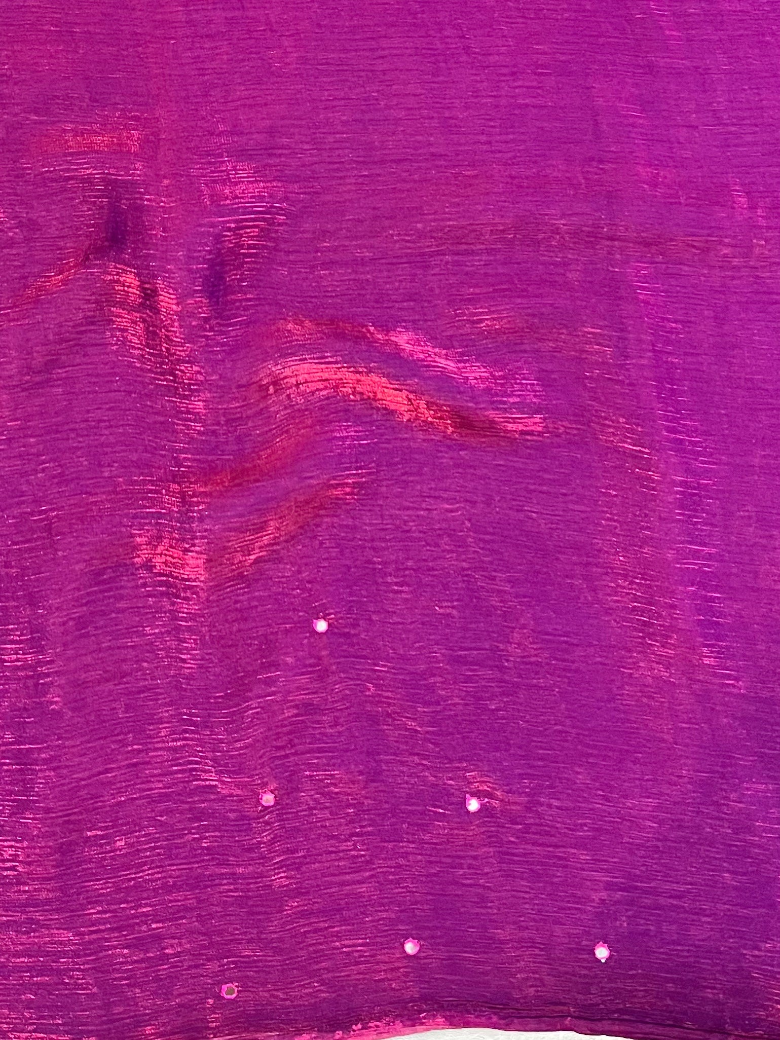 Banarasee Dual Shaded Chiffon Saree With Mirror Work-Maroon