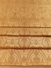 Banarasee Satin Brocade Gold Zari Jaal Design Fabric-Beige