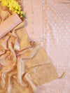 Banarasee Handloom Chanderi Zari Work Salwar Kameez Dupatta Set-Pink