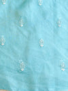 Banarasee Pure Organza Silk Saree With Floral Resham Embroidery-Light Blue