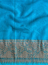 Banarasee Organza Mix Saree With Antique Zari Work-Teal Blue