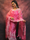 Banarasee Organza Resham Work Salwar Kameez Fabric With Dupatta-Pink