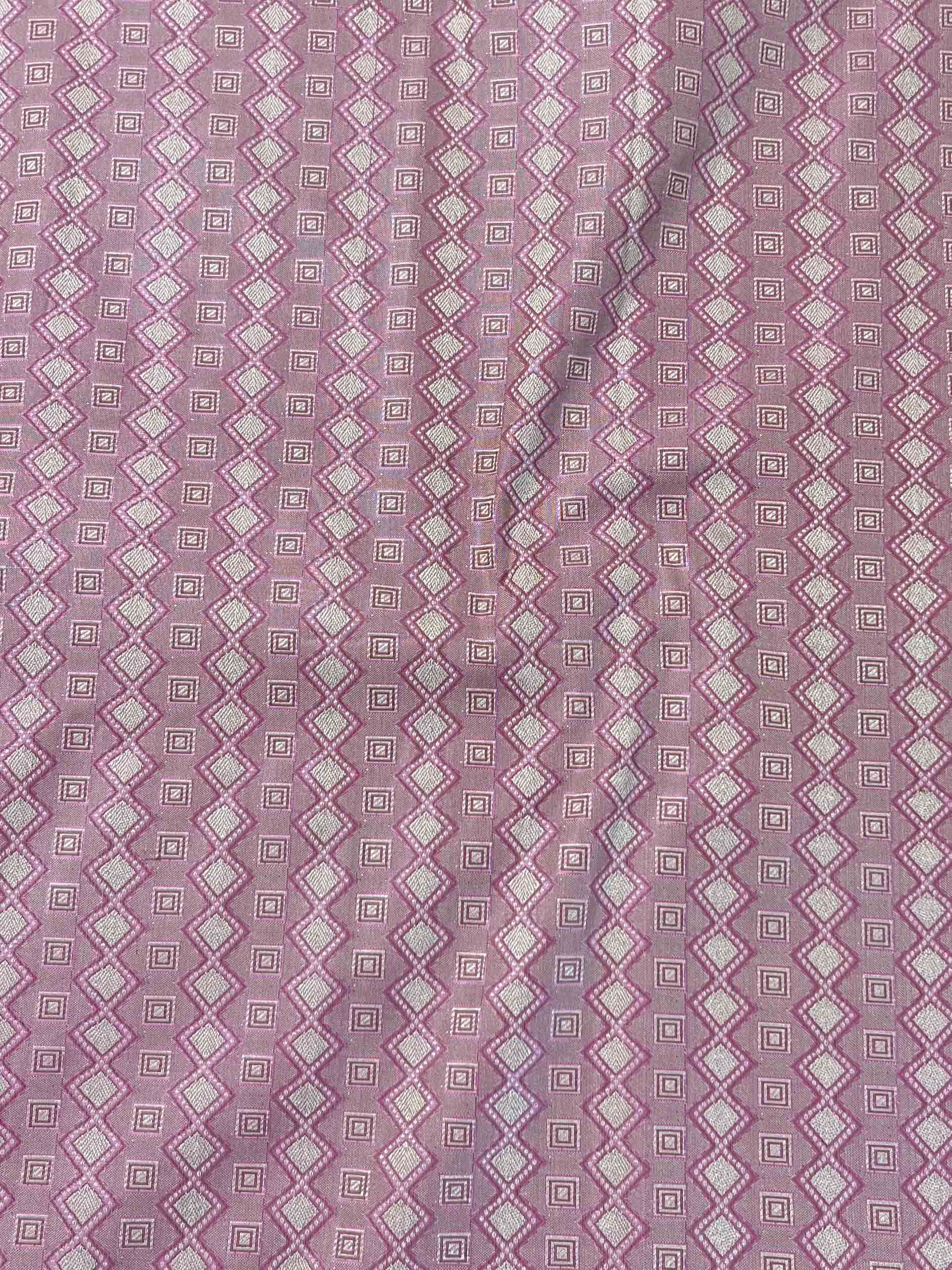 Banarasee Salwar Kameez Cotton Silk Resham Buti Woven Fabric-Pink