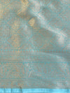 Banarasee Organza Mix Saree With Zari Jaal & Border-Blue