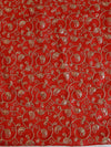 Banarasee Georgette Embroidered Lehariya Print Saree-Red