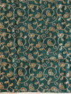 Banarasee Georgette Embroidered Lehariya Print Saree-Teal Green