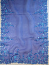 Banarasee Pure Organza Silk Saree With Floral Resham Embroidery-Royal Blue
