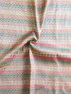 Banarasee Satin Brocade Stripes Design Fabric-Multicolor
