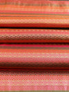 Banarasee Satin Brocade Stripes Design Fabric-Multicolor