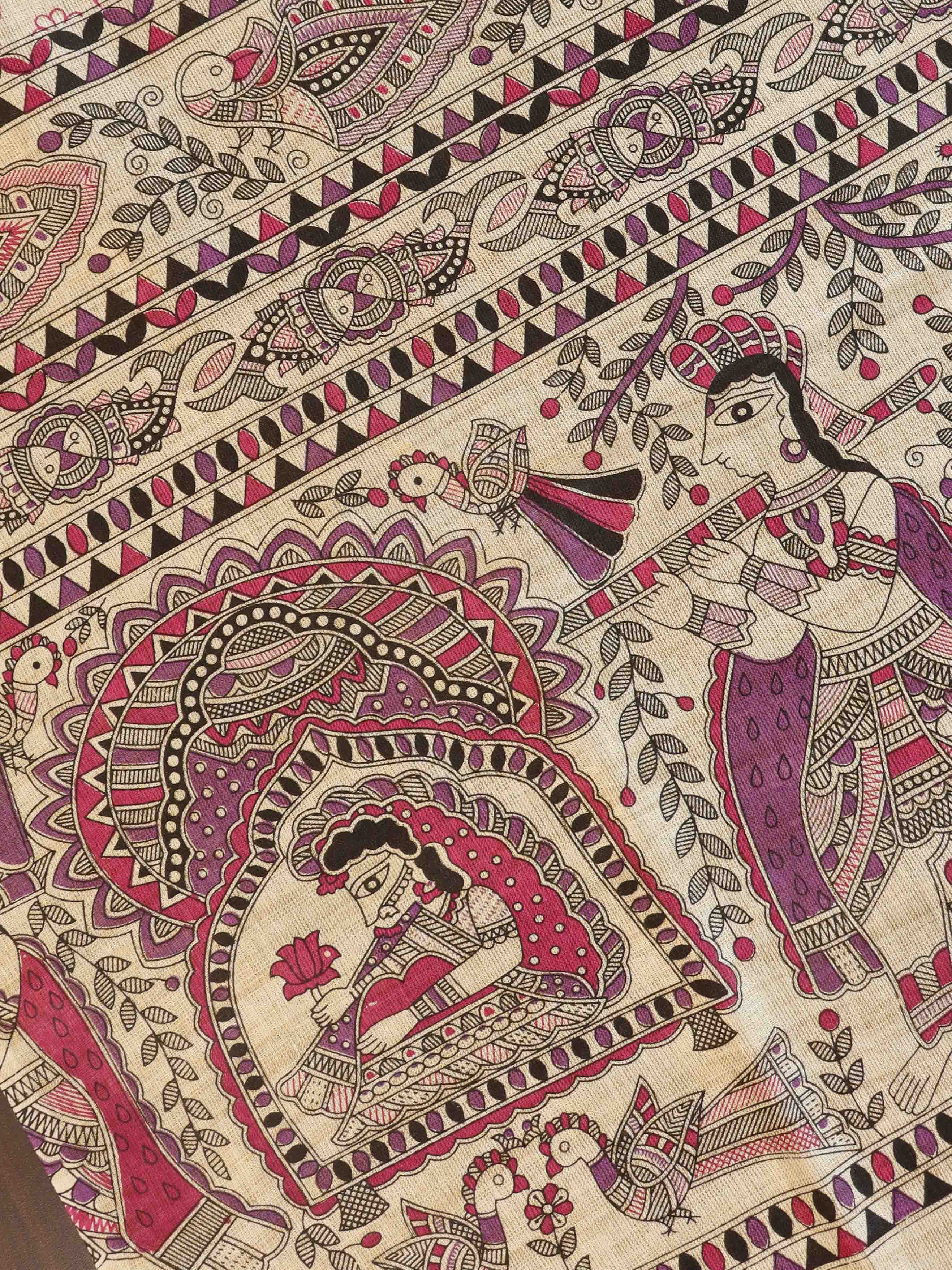 Handloom Block Printed Khadi Cotton Salwar Kameez Dupatta Set-Beige