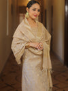 Banarasee Ghichha Cotton Salwar Kameez Fabric With Dupatta-Beige