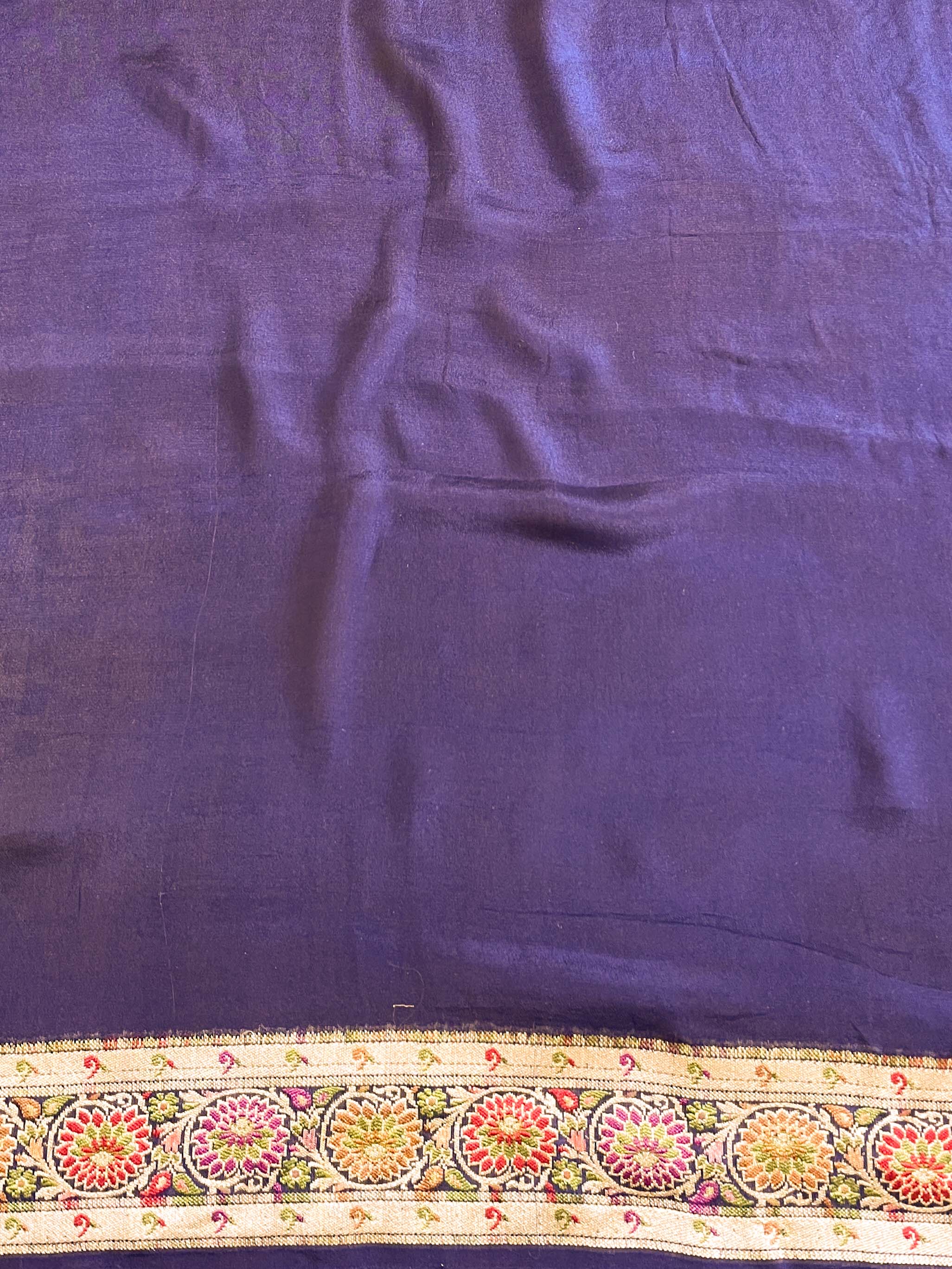 Banarasee Chiffon Zari & Resham Work Saree-Blue