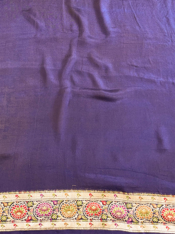 Banarasee Chiffon Zari & Resham Work Saree-Blue