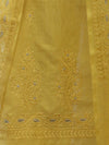 Banarasee Embroidered Chanderi Salwar Kameez With Kota Check Dupatta Set-Yellow