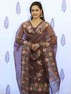 Banarasee Embroidered Chanderi Salwar Kameez With Dupatta Set-Wine