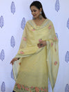 Banarasee Embroidered Chanderi Salwar Kameez With Dupatta Set-Yellow