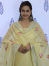 Banarasee Embroidered Chanderi Salwar Kameez With Dupatta Set-Yellow