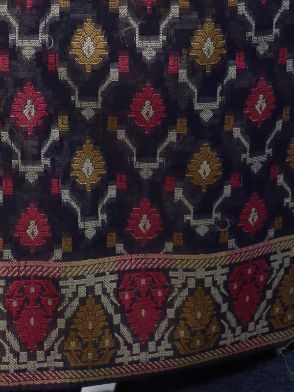 Banarasee Cotton Silk Salwar Kameez Fabric With Dupatta Set & Resham Work-Blue