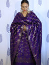 Banarasee Salwar Kameez Semi Katan Silk Fabric With Dupatta-Violet