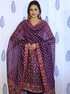 Banarasee Cotton Silk Salwar Kameez Fabric With Dupatta Set & Resham Work-Violet