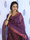 Banarasee Cotton Silk Salwar Kameez Fabric With Dupatta Set & Resham Work-Violet