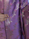 Banarasee Salwar Kameez Semi Katan Silk Fabric With Dupatta-Purple