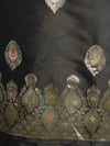 Banarasee Salwar Kameez Semi Katan Silk Fabric With Dupatta-Black