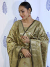 Banarasee Salwar Kameez Semi Katan Silk Fabric With Dupatta-Dusty sage Green