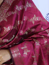 Banarasee Salwar Kameez Semi Katan Silk Fabric With Dupatta-Magenta