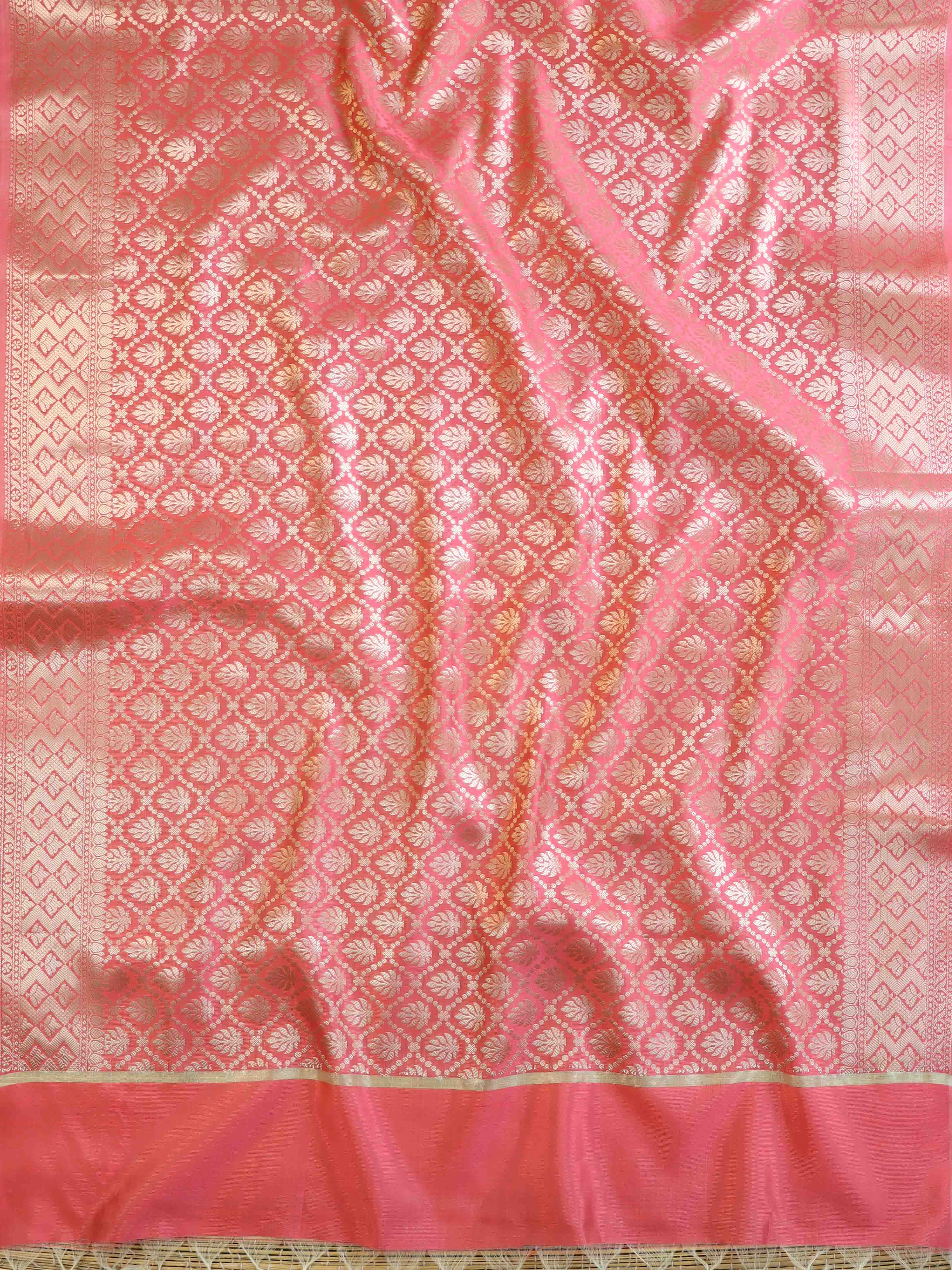 Banarasee Art Silk Jaal Design Dupatta-Pink