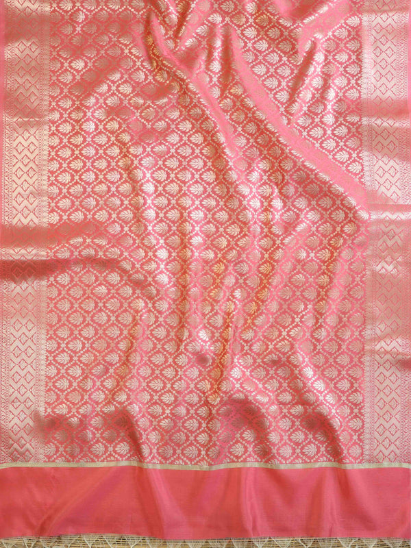 Banarasee Art Silk Jaal Design Dupatta-Pink