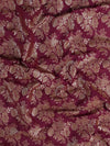 Banarasee Semi Katan Antique Zari Jaal Fabric-Maroon