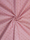 Banarasee Semi Katan Silk Antique Zari Buti Fabric-Pastel Pink