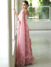 Banarasee Pure Organza Silk Saree With Floral Resham Embroidery-Pink
