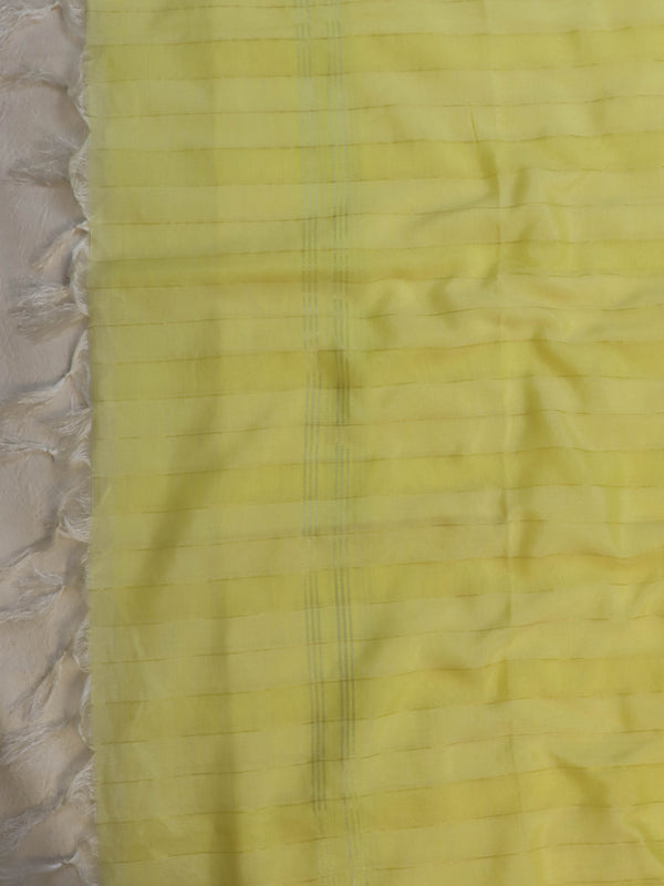 Banarasee Brocade Salwar Kameez Fabric With Cotton Silk Dupatta Set-Beige & Yellow