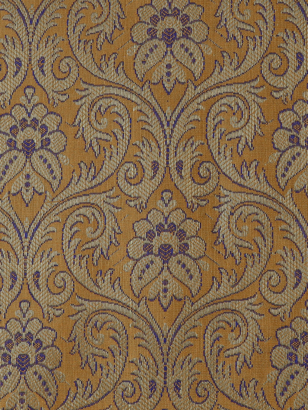 Banarasee Art Silk Salwar Kameez Fabric With Cotton Silk Dupatta Set-Mustard Yellow & Navy Blue